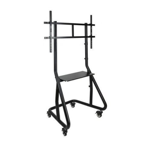 Suporte de chão Tooq com rodízios 60"-105" - Bloqueio das rodas - Sistema antirroubo - Gestão de cabos - Peso máximo 100Kg - VESA 1000X600mm - Cor preta - Tooq 142859