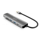 Hubee 6 em 1 da UF: Hub USB-C com 2 portas USB-A, 1 porta HDMI 4K, 2 leitores de cartões e 1 porta USB - Urban Factory MHC45UF
