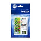 Pack 4 tinteiros XL originais Brother de tinta (BK/CM/Y) Duração estimada: até 3.000 pág/preto e 1.500 pág/cada cor (ISO/IEC 24711) - Brother LC422XLVAL