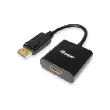 Equipar DisplayPort Macho para Adaptador HDMI Fêmea - Resolução de até 1080p - Comprimento 15cm - Cor Preto - Equip EQ133438