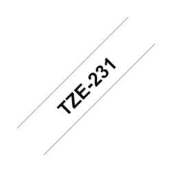 Fita Laminada 12mmx8mts Fundo Branco / Texto Preto - Brother BROTZ231
