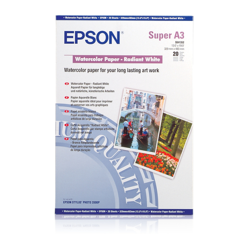 EPSON S041352 Matte paper watercolour inkjet 190g/m2 A3+ 20 sheets 1-pack - Epson C13S041352