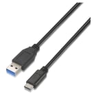 Cabo Aisens USB 3.1 Gen2 10 Gbps 3A - Tipo USB-C/M-A macho - 1,0 m - Preto - Aisens A107-0060