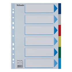 Separadores A4 Polipropileno Cores Sortidas 6 Pestanas - Esselte 1721086