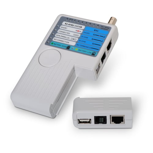 Testador de cabos RJ11/RJ12/RJ45 da Aisens - USB - Coaxial - Cinzento - Aisens A142-0313