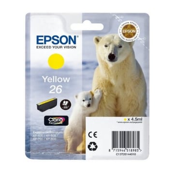 Cartucho de tinta original amarelo Epson T2614 (26) - C13T26144012 - Epson C13T26144012