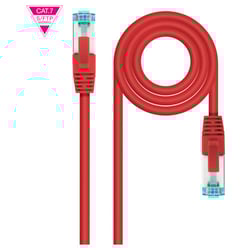 Cabo de Rede Nanocable Cat.7 LSZH SFTP PIMF AWG26 25cm - Vermelho - Nanocable 10.20.1700-L25-R