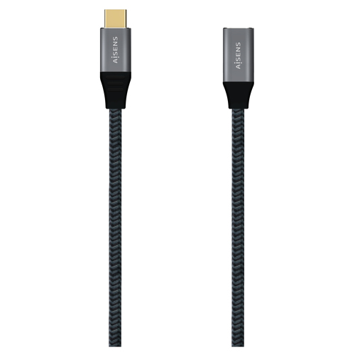 Cabo de alumínio Aisens USB 3.2 GEN2x2 20GBPS 5A 100W - TIPOUSB-C/M-USB-C/H - 1,0M - Cor cinza - Aisens A107-0635