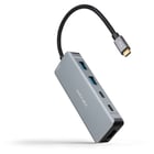 HUB USB-C 6 em 1 Nanocable - USB-C 3.2 GEN1 5G para 2 x USB-A + 2 x USB-C + HDMI + USB-C PD 100W - Alumínio - 15 cm - Cinzento - Nanocable 249432