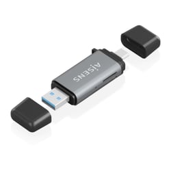 Leitor de cartões Aisens USB-A e USB-C 3.1 Gen1 - Compatível com SD, Micro SD, MMC, RS-MMC, MMC Micro - Cinzento - Aisens ASCR-2AC11-GR