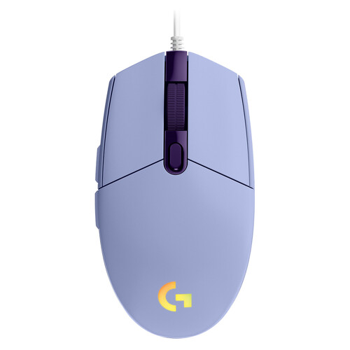 Logitech G203 Lightsync USB Mouse 8000dpi - 5 botões programáveis - Iluminação RGB Lightsync - Uso com a mão direita - Cabo de 2,10 m - Violeta - Logitech 910-005853
