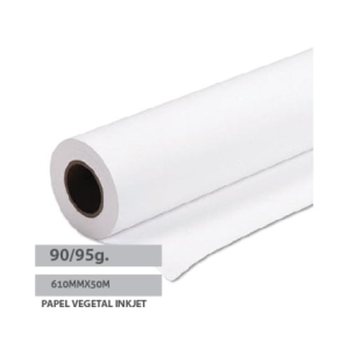 Papel Vegetal InkJet 90/95gr 610mmx50mts Pack 1 Rolo - Outras 1821209