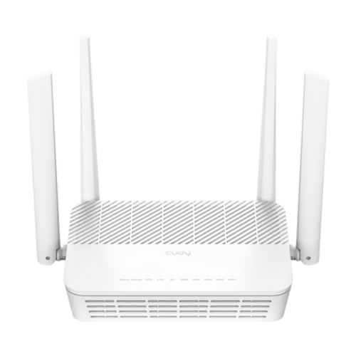 Roteador Cudy WiFi 6 2.5G Mesh Dual Band AX3000 - Velocidade de até 1000Mbps - 4 Portas - 4 Antenas Fixas de 5dBi - Tecnologia MU-MIMO - Cor Branca - Cudy WR3000H