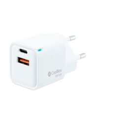 Carregador de Parede Coolbox GaN 20W USB-C/USB-A Carregamento Rápido - Compacto - USB Duplo - Eficiência Energética - Cor Branco - Coolbox 298407
