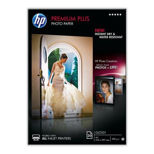 HP Premium Plus Glossy Photo Paper-20 sht/A4/210 x 297 mm - HP CR672A
