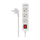 Elbat Base múltipla 3 tomadas com interrutor + USB + Type-C - Branco - Elbat 290257