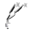 Suporte de mesa Tooq com braços articulados para 2 monitores 13"-32" - Giratório e inclinado - Pistão a gás - Peso máximo 9kg x braço - VESA 100x100mm - Tooq DB3132TNR-S