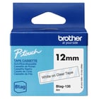 Fita Btag-135, 12mm, branco sobre transparente - Brother BTAG-135