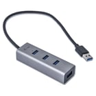 Hub i-tec passivo USB 3.0 4 portas - Metal com Carregador - i-tec U3HUBMETAL403