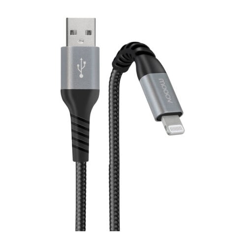 MOOOV CABO LIGHTNING MFI/USB-A REFORÇADO ULTIMATE P/ IPHONE IPAD 1 M PRETO - Mooov 732112