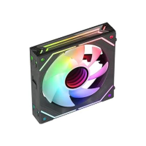 Mars Gaming MF-LINKFINITY Ventilador Modular PWM - Iluminacion Infinity Mirror 360° - Conexion Modular LINKFINITY - Control PWM - Instalacion Sencilla - Color Negro - Mars Gaming 295492