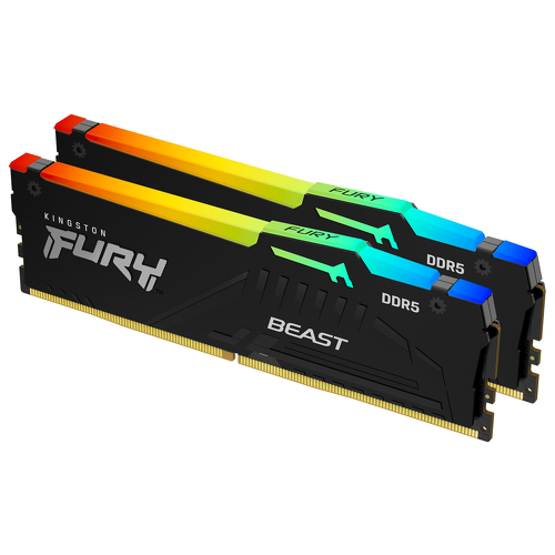 KINGSTON MEM 64GB 6000MT/s DDR5 CL30 DIMM (KIT2) FURY BEAST RGB EXPO - Kingston KF560C30BBEAK2-64