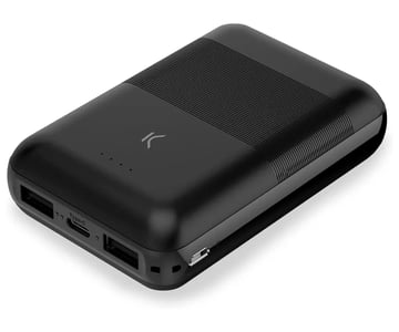 Ksix Mini Bateria externa&#47;Banco de potência 10000mAh - Carregamento simultâneo - 1x USB-A , 1x USB-C - Ksix 200436