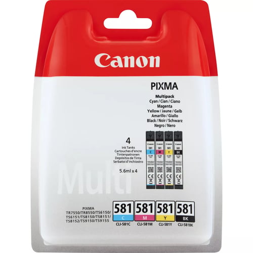 Canon CLI581 Embalagem de 4 Tinteiros Originais - 2103C004/2103C007 - Canon 2103C007