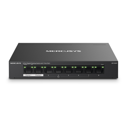 Switch MERCUSYS 8-Port Gigabit Desktop with 7-Port PoE+ - Mercusys MERCMS108GP