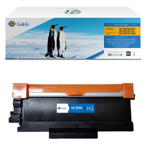 G&G Brother TN2220/TN2210/TN2010/TN450 Preto Cartucho de Toner Compatível,