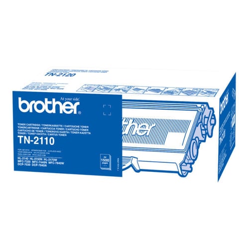 Toner Preto. Duração estimada: 1.500 páginas segundo ISO/IEC 19752 - Brother TN2110