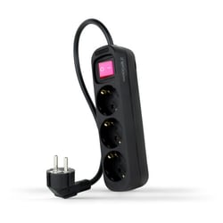 Fita de 3 tomadas Nanocable Interruptor 1.4m - Preto - Nanocable 233882