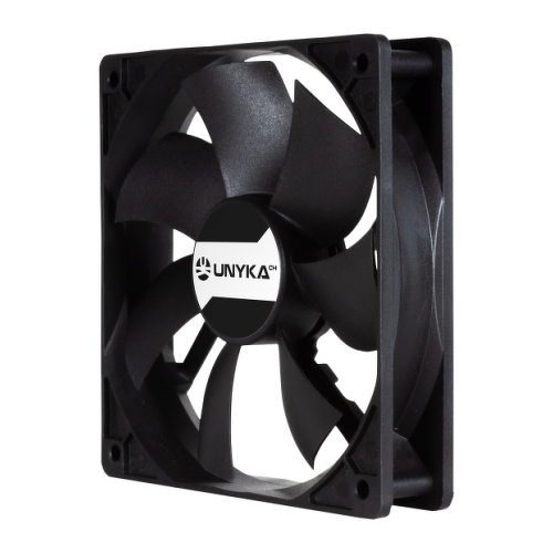 Ventoinha Unykach Server Dual Ball 120mm - Velocidade Max. 1800rpm - Conector de 4 pinos com controlo de temperatura - Cor preta - Unykach 300647