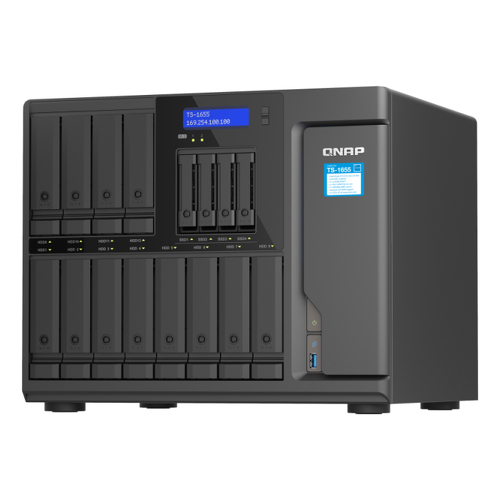 NAS QNAP 16-Bay Atom C5125 8C/8T/8GB/2 x 2.5GbE (2.5G/1G/100M/10M)/USB/Tower - QNAP TS16558G