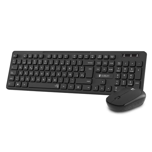 Subblim Combo Business Slim Silent Wireless 2.4G - Teclado e rato ergonómicos - Ligação Plug & Play - Resistente a derrames - Teclas silenciosas - Preto - Subblim 234272