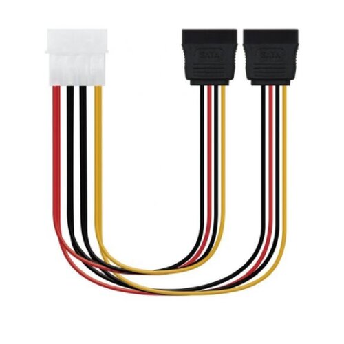 Cabo de alimentação Nanocable SATA 5,25" Molex 4 pinos macho para 2x SATA fêmea 0,20m - Nanocable 10.19.0101