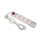 Bloco 5 Tomadas + Interruptor Cabo 1,5mts - Perel VELEB5S-G