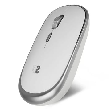 Mini rato sem fios Subblim Wireless - 54mm x 25mm - Silencioso - Precisão ajustável - Acabamento de qualidade - Ambidestro - 4 botões - Poupança de energia - Branco - Subblim 234602