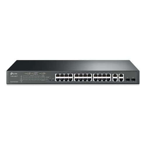 TP-LINK SWITCH JETSTREAM 24-PORT 10/100 + 4 GIGABIT SMART 24-PORT POE+ - TP-Link TL-SL2428P