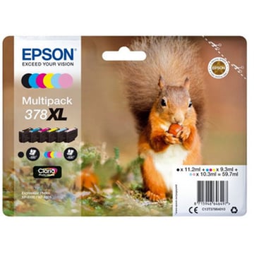Epson Squirrel 378XL tinteiro 6 unidade(s) Original Rendimento alto (XL) Preto, Ciano, Ciano claro, Magenta, Magenta claro, Amarelo - Epson C13T37984010