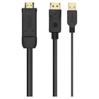 Aisens Active Converter Cable HDMI 2.0 + USB ALI. para DisplayPort V1.2 - HDMI/M-USB/M-DP/M - 1,8M - Cor preta - Aisens A122-0641