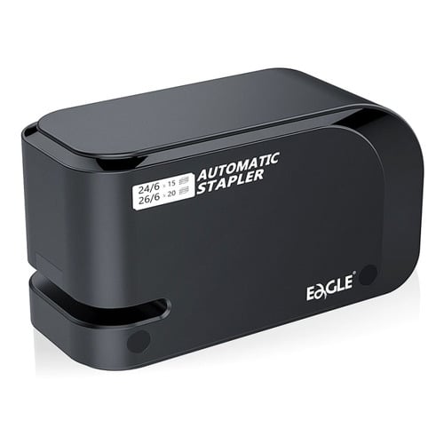Agrafador Elétrico 24/6 20 Folhas Eagle Preto - Eagle 505EAEG1610