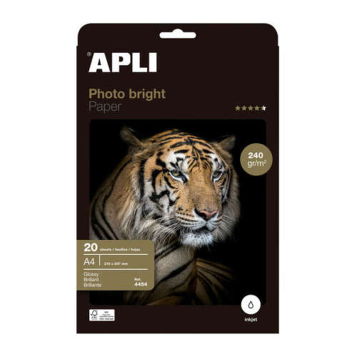 Apli Papel Fotografico Photobright A4 240g 20 Hojas - APLI 04454