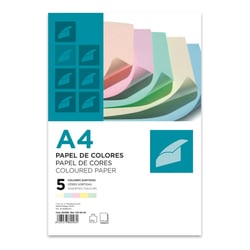 Papel Fotocopia 5 Cores Suaves A4 080gr 5x20=100Fls (Amarelo Azul Rosa Verde Creme) - Outras 1801027