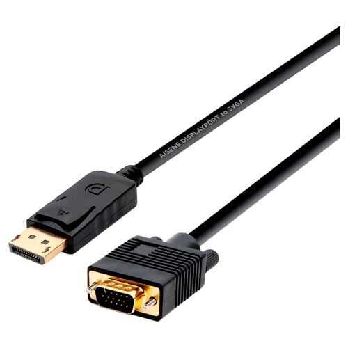 Cabo conversor Aisens Displayport para VGA - DP/M-VGA/M - 2,0 m - Cor preta - Aisens A125-0365