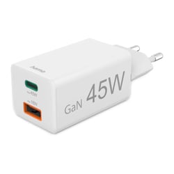 Carregador USB-C+ USB-A PD/QC/GaN 35W Rápido Branco - Hama HAM201993