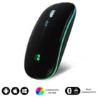 Rato Subblim Dual Flat LED - Conectividade dupla - Tecnologia Silent Click - Iluminação LED de 7 cores - Preto - Subblim 234227