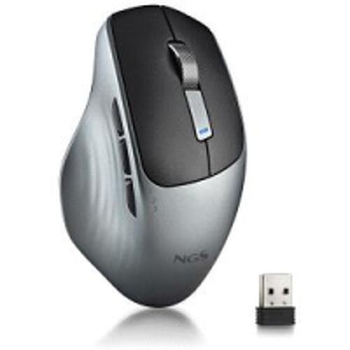 NGS Wireless Multi Mode 1600 DPI Wireless Mouse - 6 botões e roda de deslocamento - Teclas silenciosas - Preto - NGS LUSH-RB