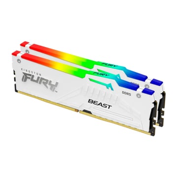 KINGSTON MEM 32GB 5600MT/S DDR5 CL36 DIMM (KIT 2) FURY BEAST WHITE RGB EXPO - Kingston KF556C36BWEAK2-32