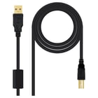 Cabo de impressora nanocabo com ferrite USB-B 2.0 macho para USB-A macho 3 m - Nanocable 10.01.1203